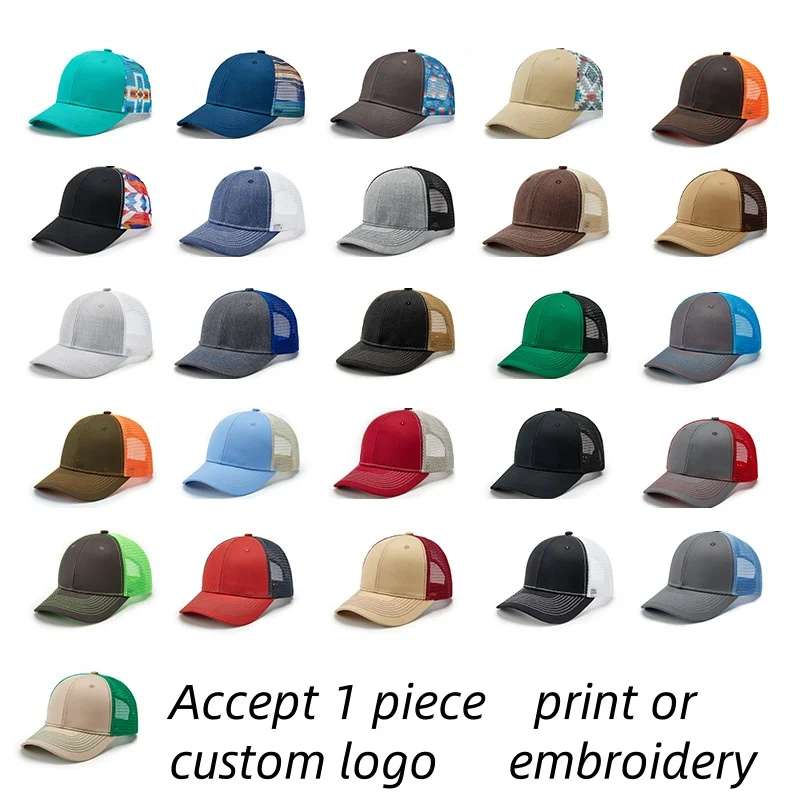 Trucker Cap Mesh - Summer Mesh Fixed Curved Brim Baseball
