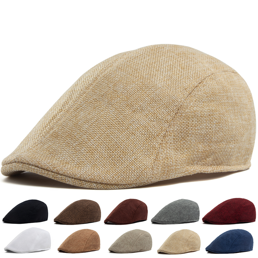 Newsboy Cap Ivy - Men's Linen Flat Cap Spring Summer