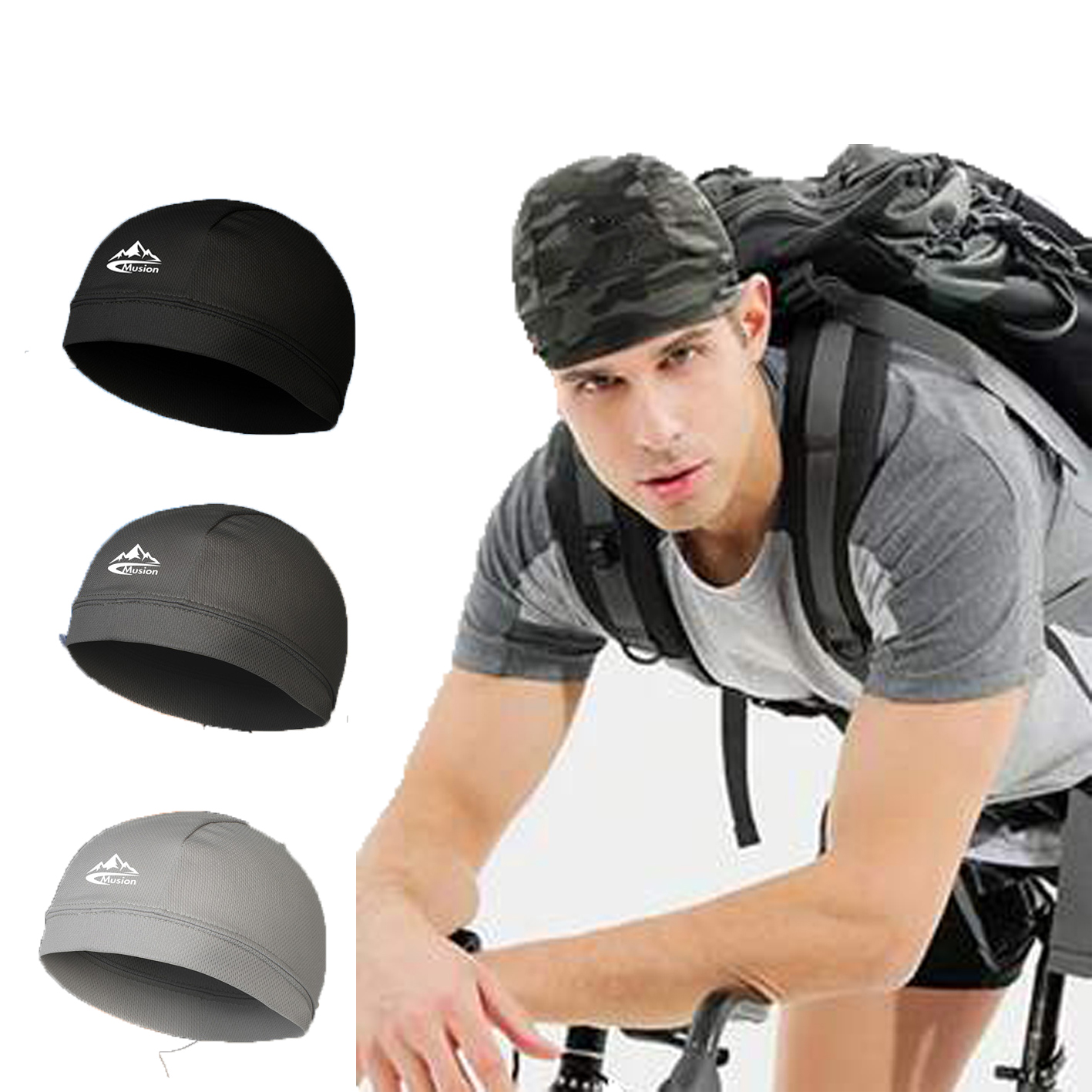 Skull Cap Helmet Liner - Musion Beanie Cap Bonnet for Men