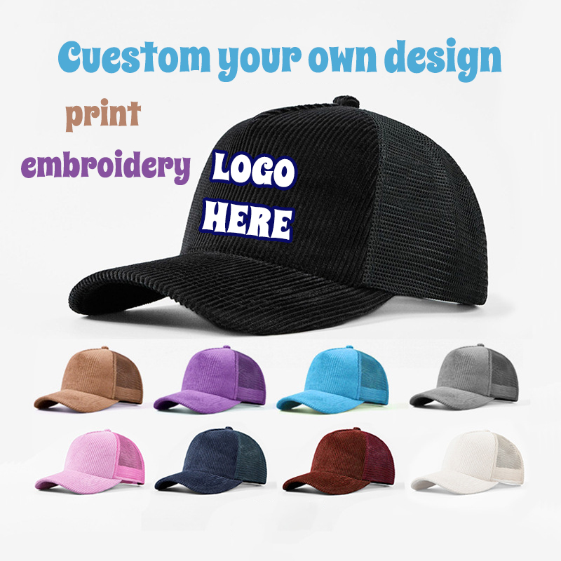 Corduroy Mesh Sport Cap Custom - Corduroy Cap 5 Panel avaliação e preço