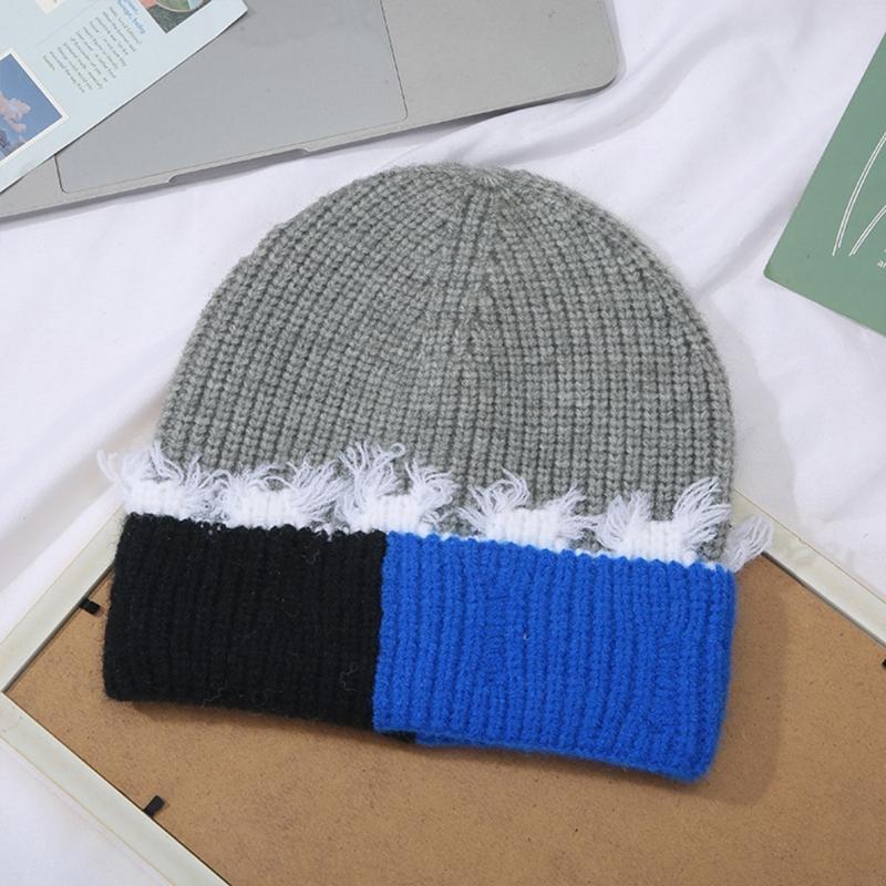 Korean Version Color Matching  - Beanie Cuffed Knit avaliação e preço