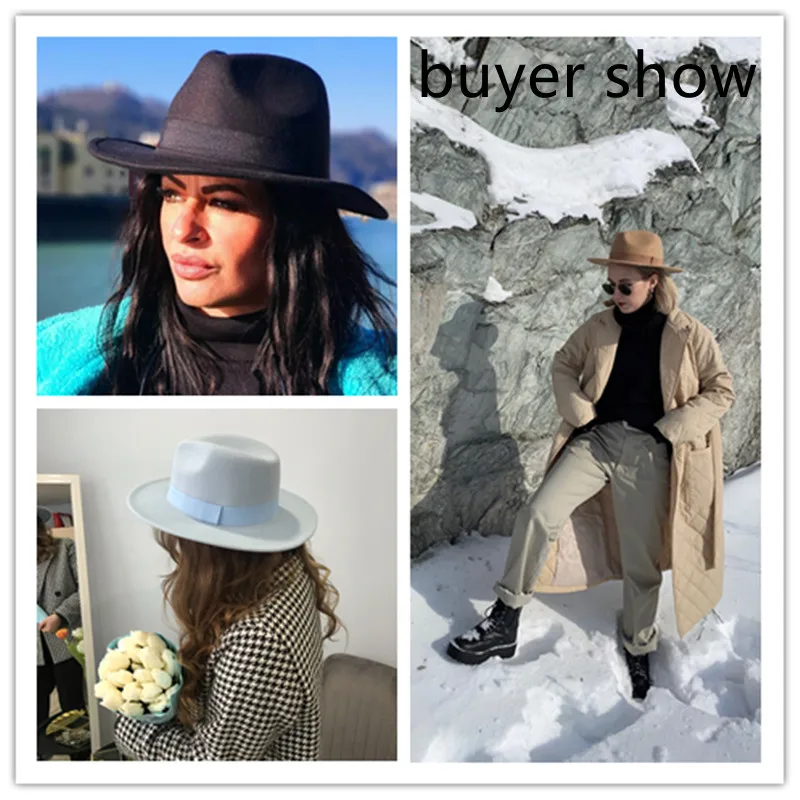 Fedora Hat Women Winter Hats f - Fedora Hat Wool avaliação e preço