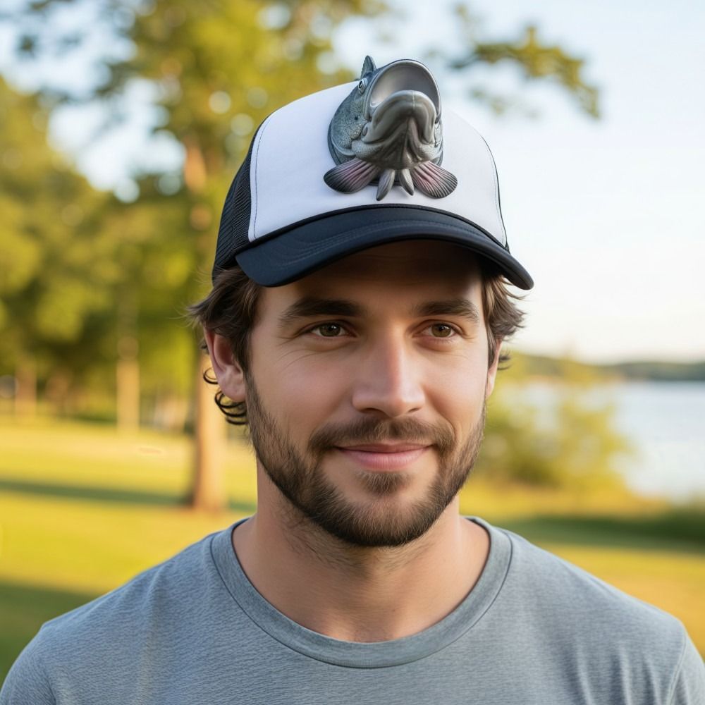 Funny 3D Fish Animal Trucker H - Trucker Cap Mesh avaliação e preço