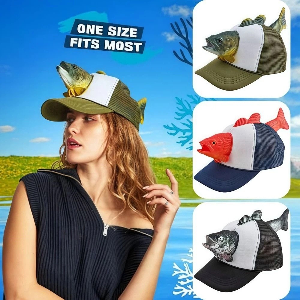 Funny 3D Fish Animal Trucker H - Trucker Cap Mesh avaliação e preço
