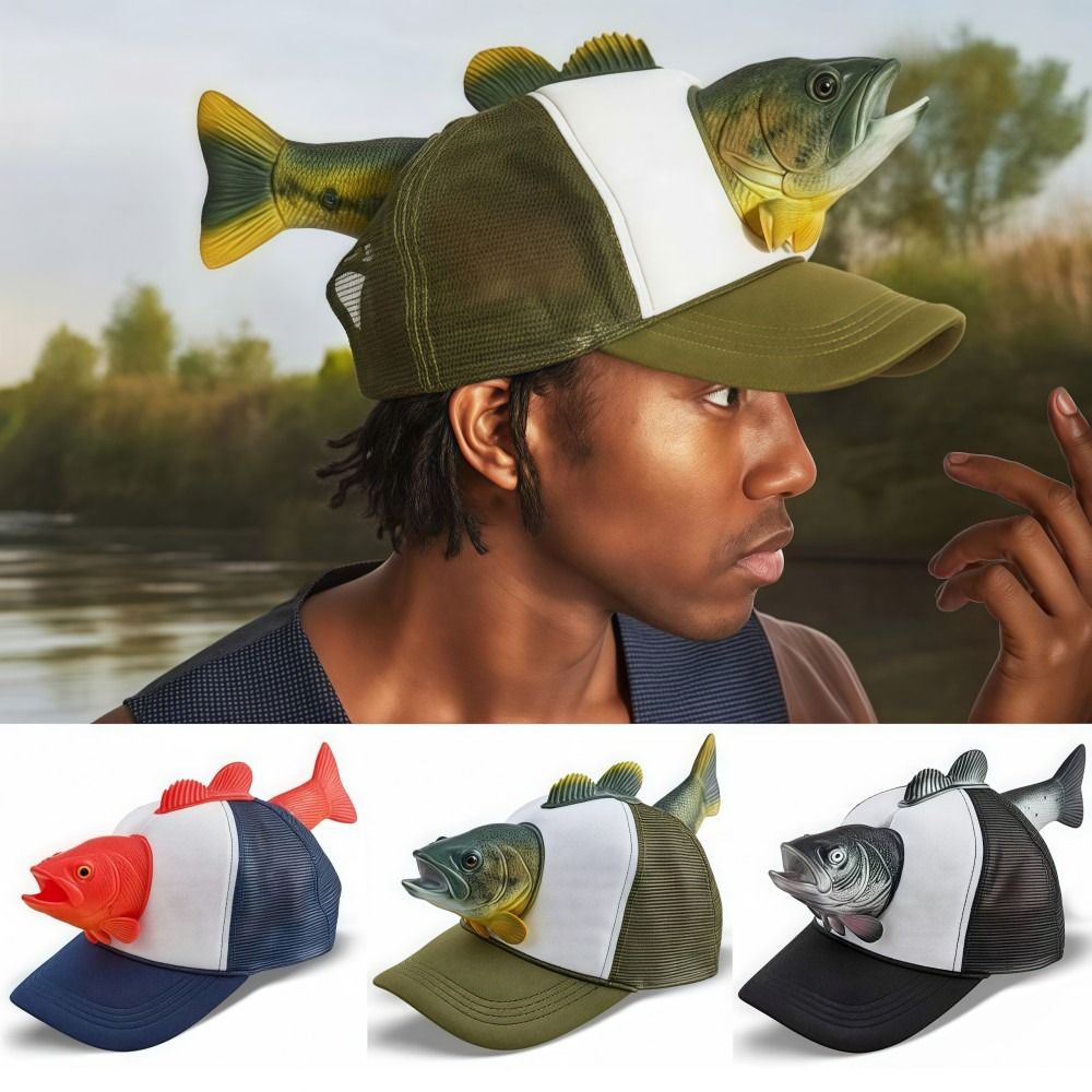 Funny 3D Fish Animal Trucker H - Trucker Cap Mesh avaliação e preço