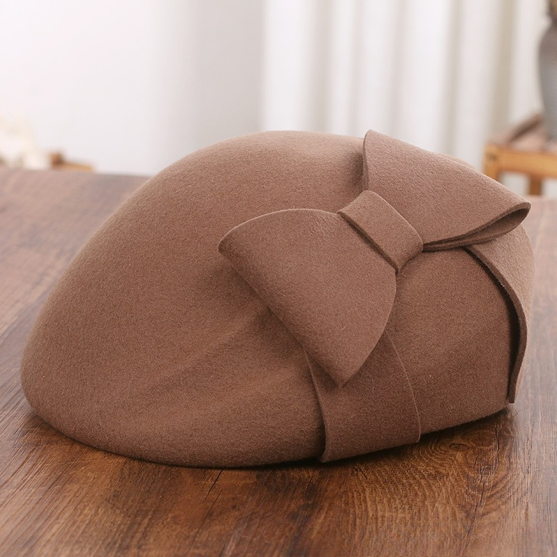 French Elegant Mesh-Bow Wool B - Beret French Wool avaliação e preço