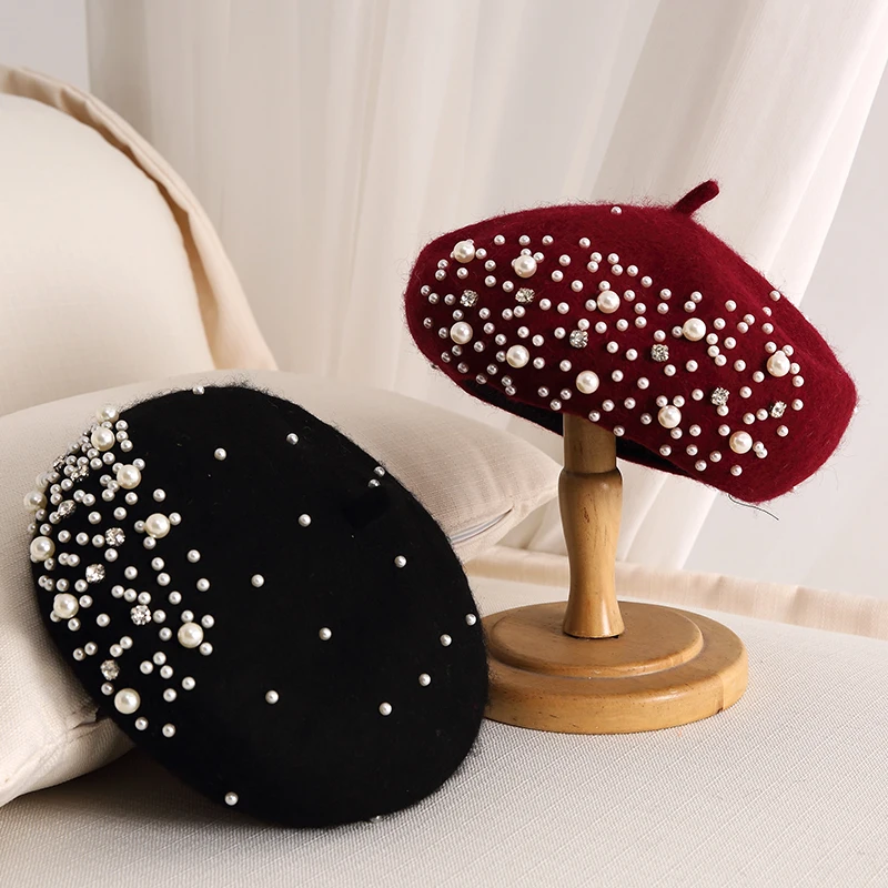 2024 Winter Wool Beret with Rh - Beret French Wool avaliação e preço