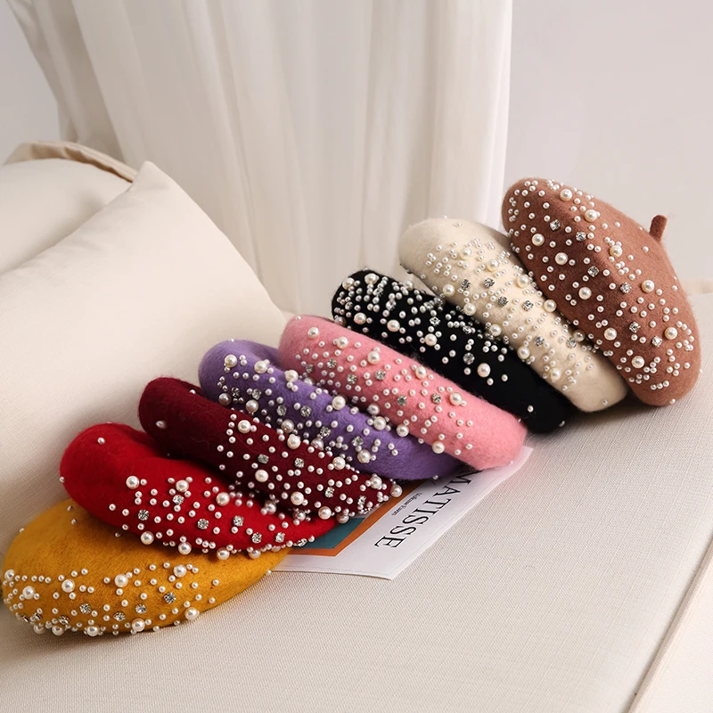 2024 Winter Wool Beret with Rh - Beret French Wool avaliação e preço