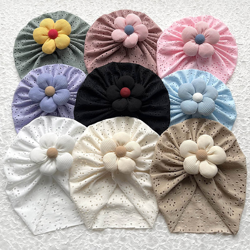 3D Flower Baby Turban Cap Summ - Dad Hat Cotton avaliação e preço