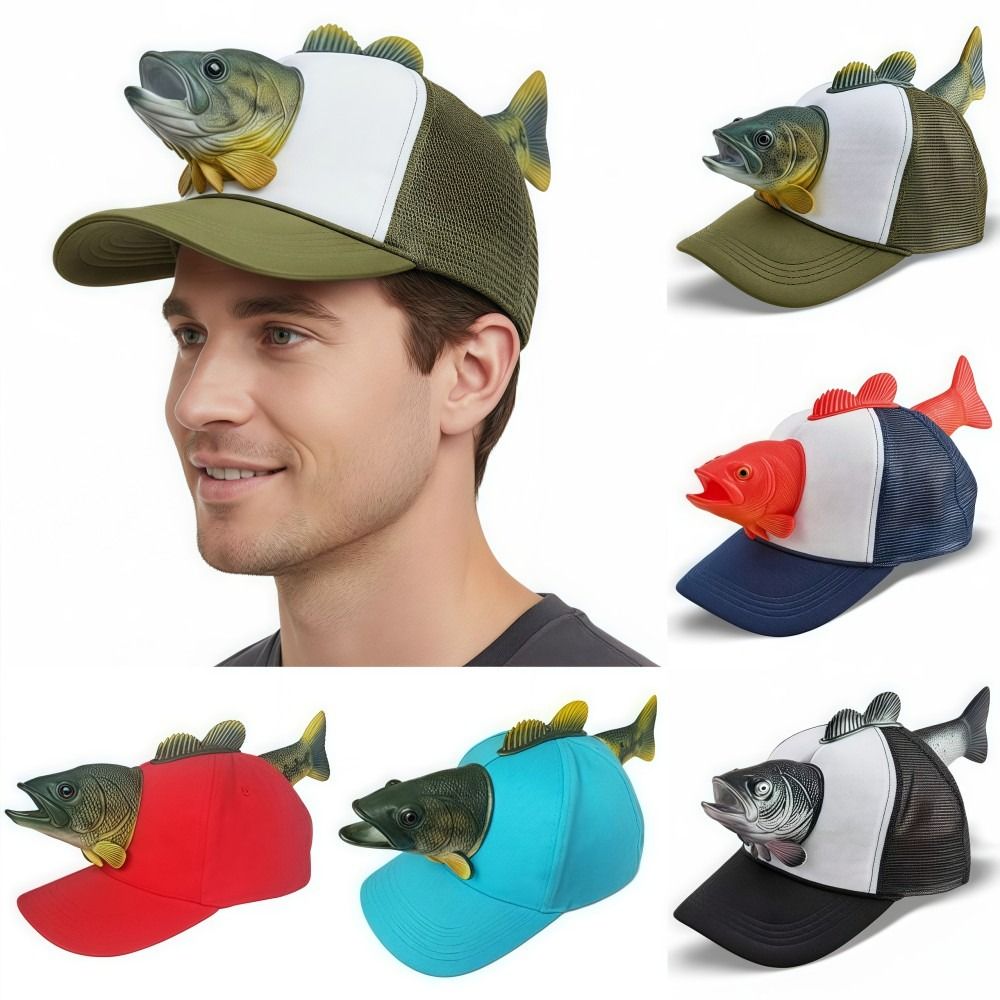 Funny 3D Fish Animal Trucker H - Trucker Cap Mesh avaliação e preço