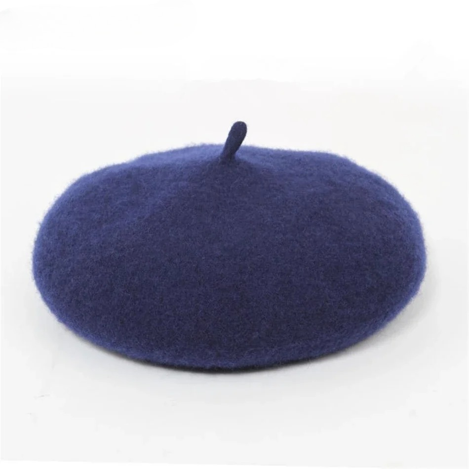 Navy Children Wool Beret Girl  - Beret French Wool avaliação e preço