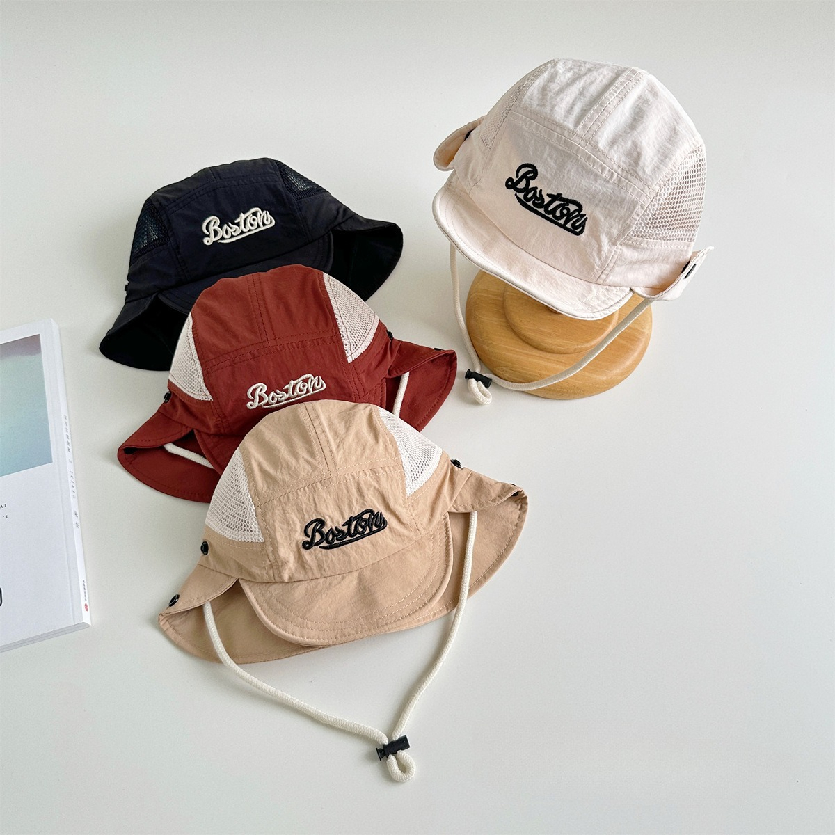 Letter Embroidered Baby Sun Ha - Bucket Hat Cotton avaliação e preço