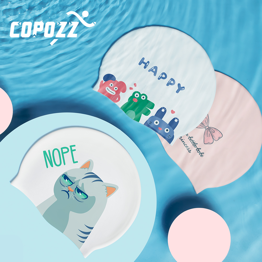 COPOZZ Water Sports Women Men  - Swim Hat Silicone avaliação e preço