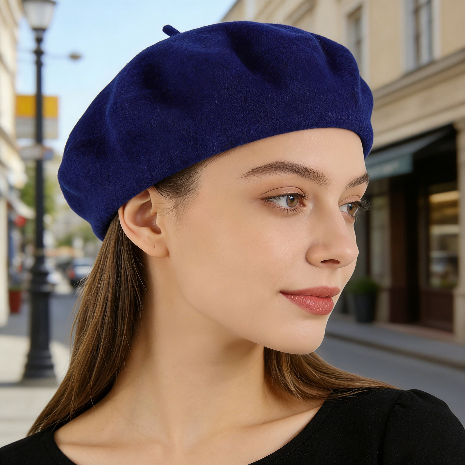 French Beret Hat for Women Nav - Beret French Wool avaliação e preço