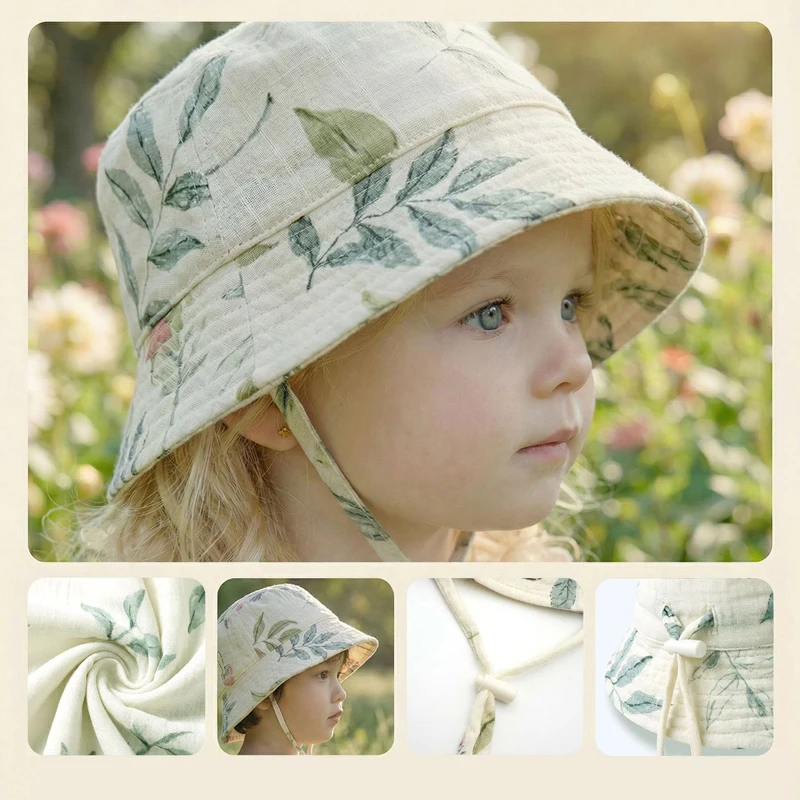 Muslin Baby Summer Hat Adjusta - Bucket Hat Cotton avaliação e preço