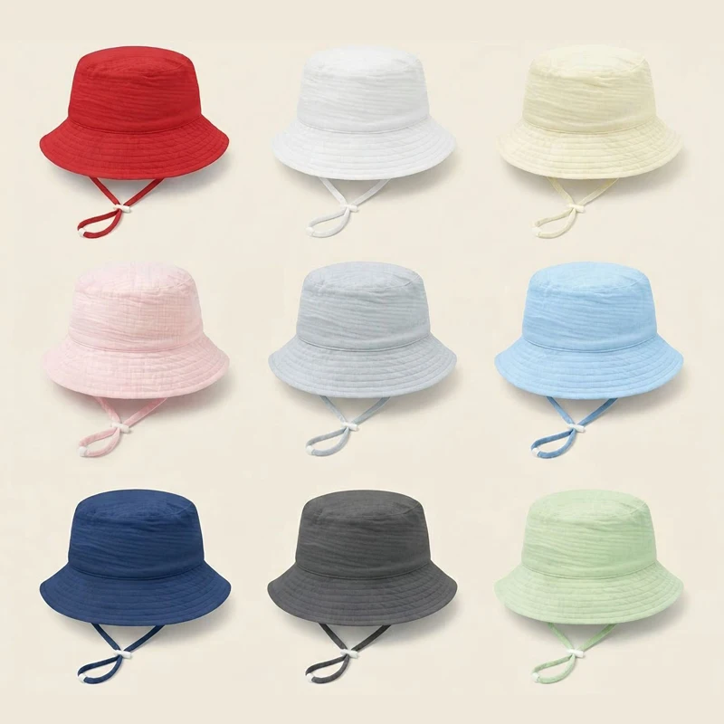 Muslin Baby Summer Hat Adjusta - Bucket Hat Cotton avaliação e preço