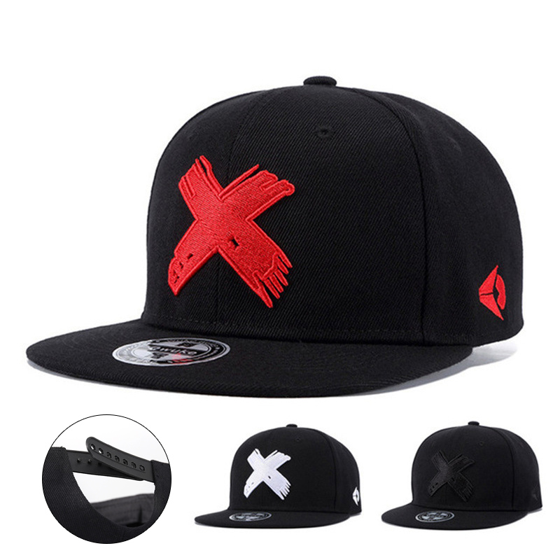 Letter X 3D Embroidered Flat-B - Snapback Hat Flat avaliação e preço
