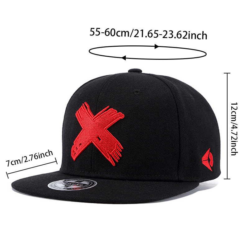 Letter X 3D Embroidered Flat-B - Snapback Hat Flat avaliação e preço