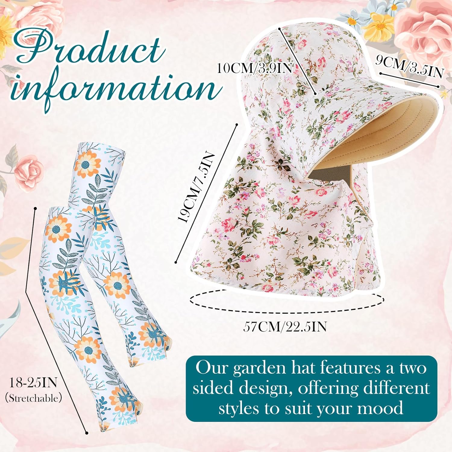 2 Pcs Floral Garden Hat for Wo - Sun Hat Wide Brim avaliação e preço