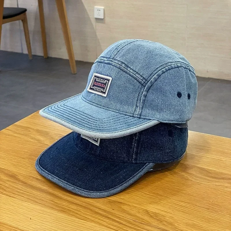 Vintage Flat Brim Denim Baseba - Corduroy Cap 5 Panel avaliação e preço