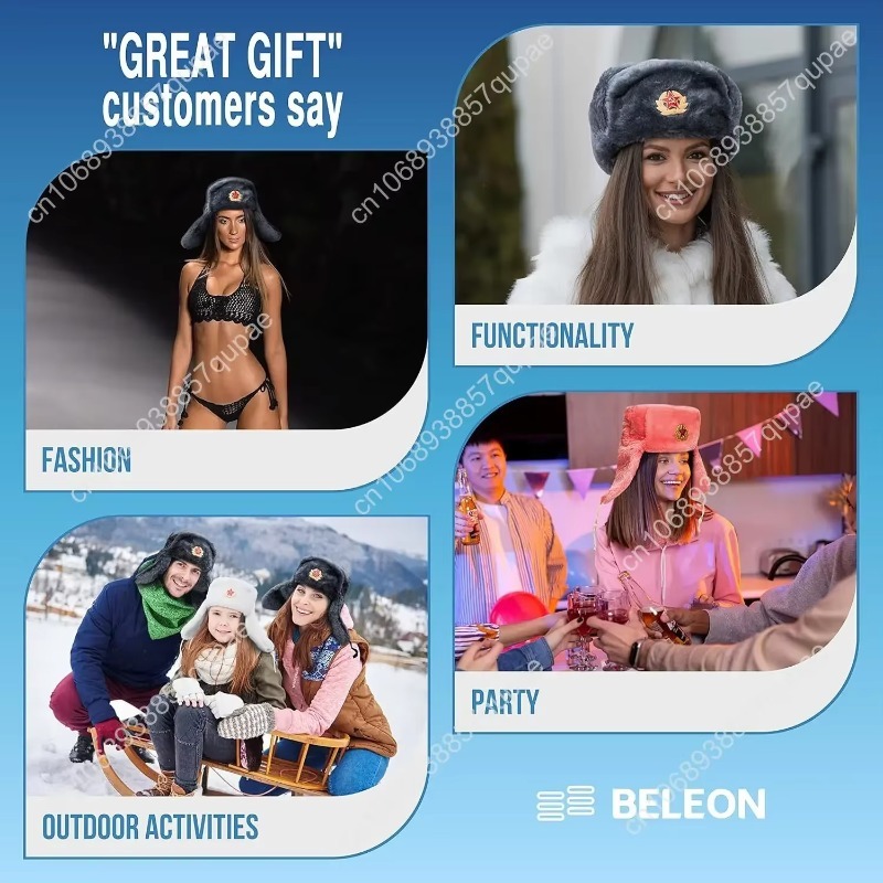 BELEON Ushanka Russian Fur Hat - Winter Trapper Hat avaliação e preço