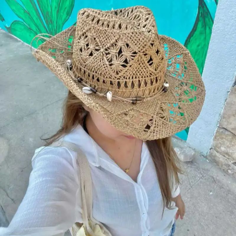 Summer Straw Hat Beach Women M - Cowboy Hat Straw avaliação e preço
