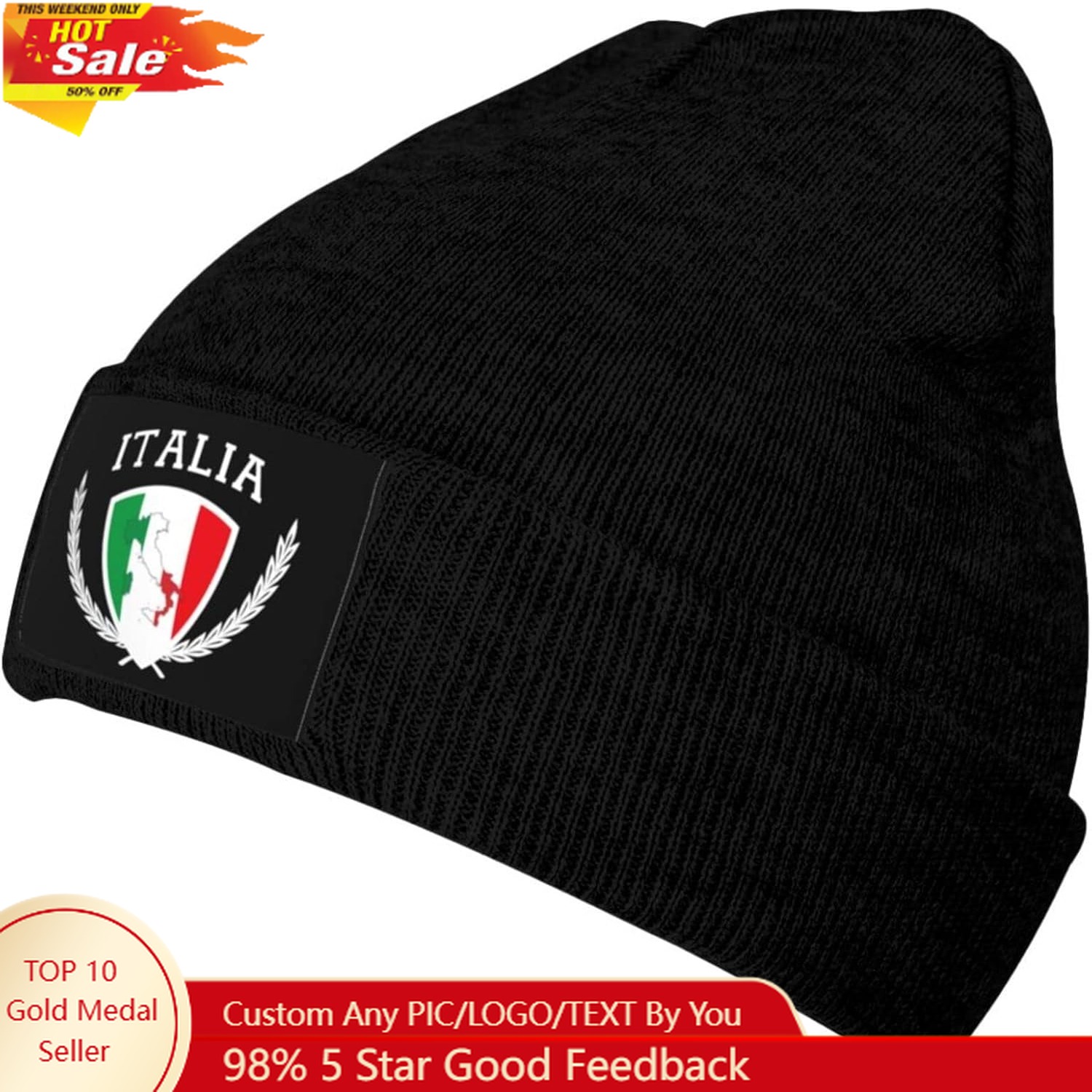 Italia Italy Italian Flag Knit - Beanie Cuffed Knit avaliação e preço