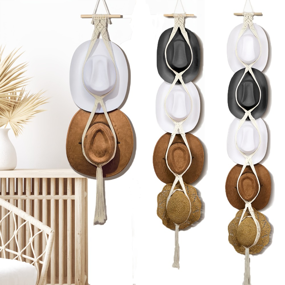 Bohemian Macrame Hat Hanger Ha - Sun Hat Wide Brim avaliação e preço