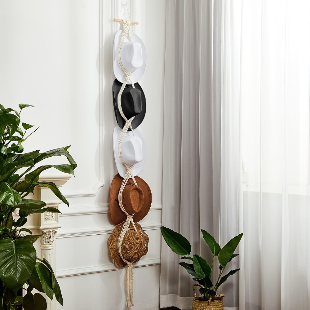 Bohemian Macrame Hat Hanger Ha - Sun Hat Wide Brim avaliação e preço