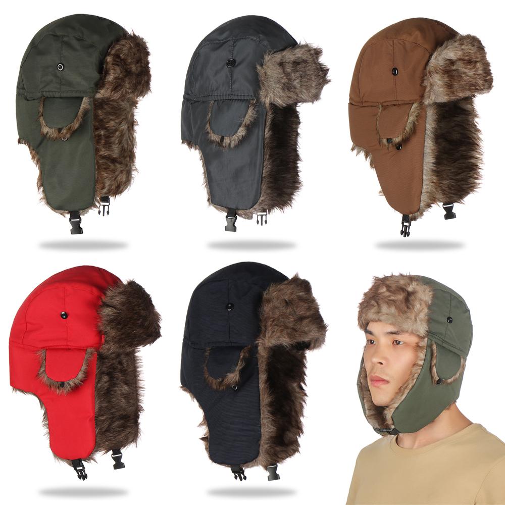 Warm Winter Fur Earflap Ski Ha - Trapper Hat Ear Flap avaliação e preço