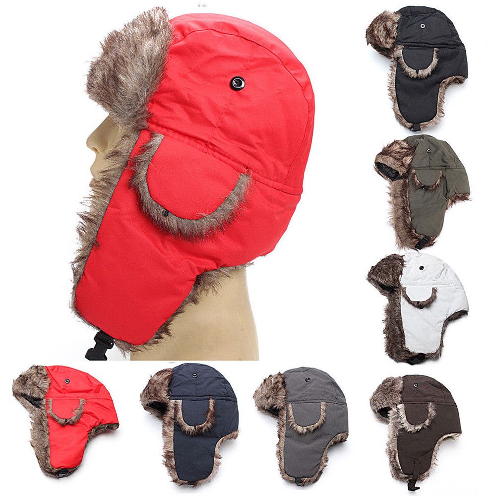 Warm Winter Fur Earflap Ski Ha - Trapper Hat Ear Flap avaliação e preço