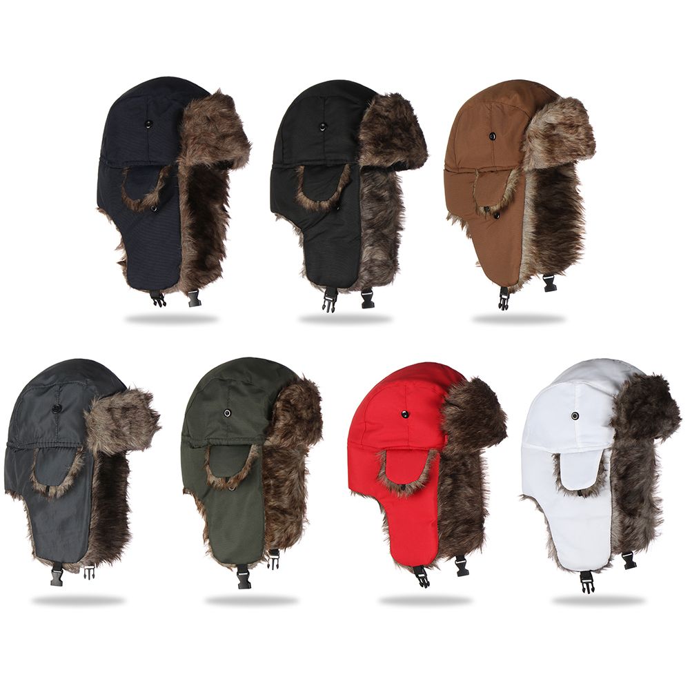 Warm Winter Fur Earflap Ski Ha - Trapper Hat Ear Flap avaliação e preço