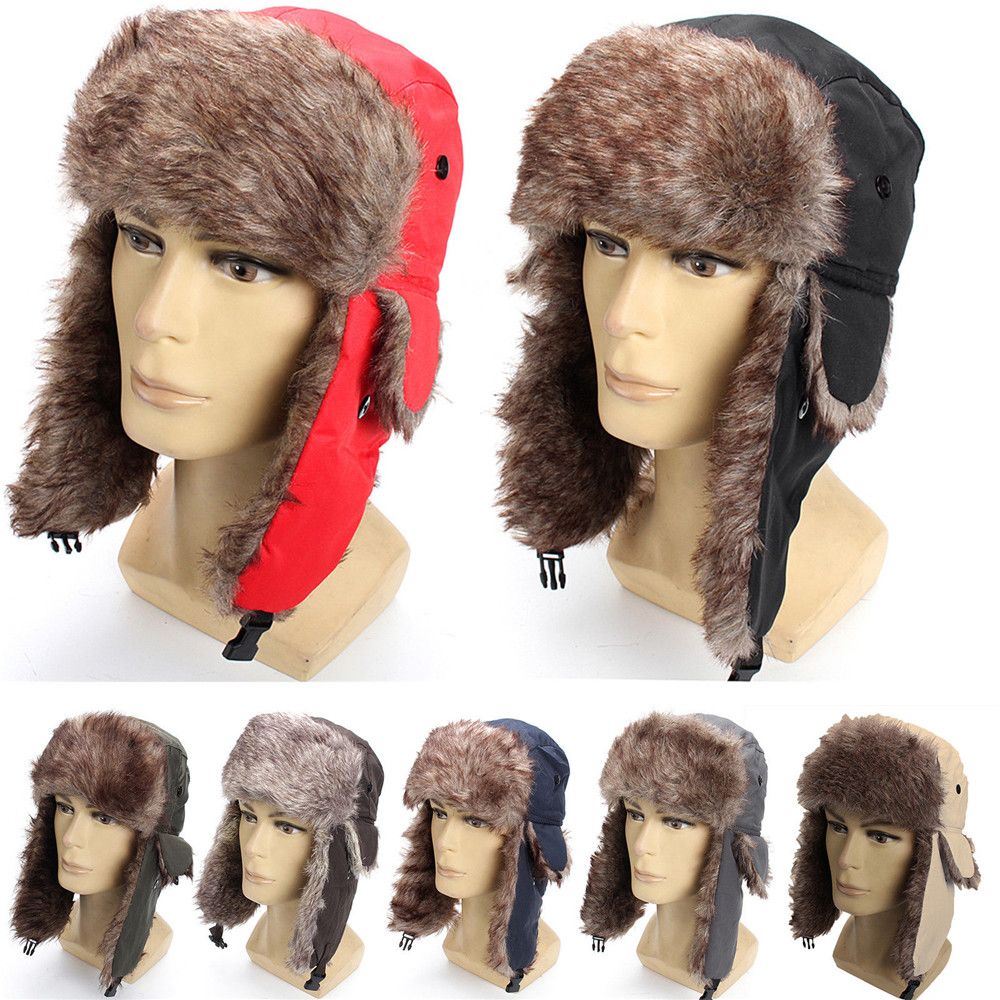 Warm Winter Fur Earflap Ski Ha - Trapper Hat Ear Flap avaliação e preço