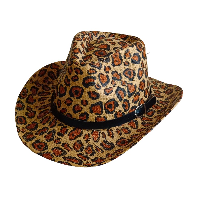 NEW Cowboy Hat Leopard print B - Cowboy Hat Straw avaliação e preço