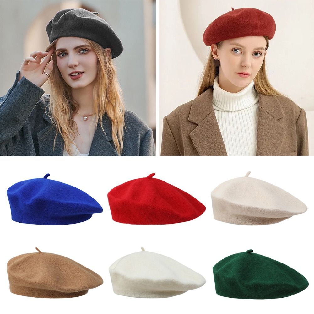 Fashion Warm Winter Wool Beret - Beret French Wool avaliação e preço