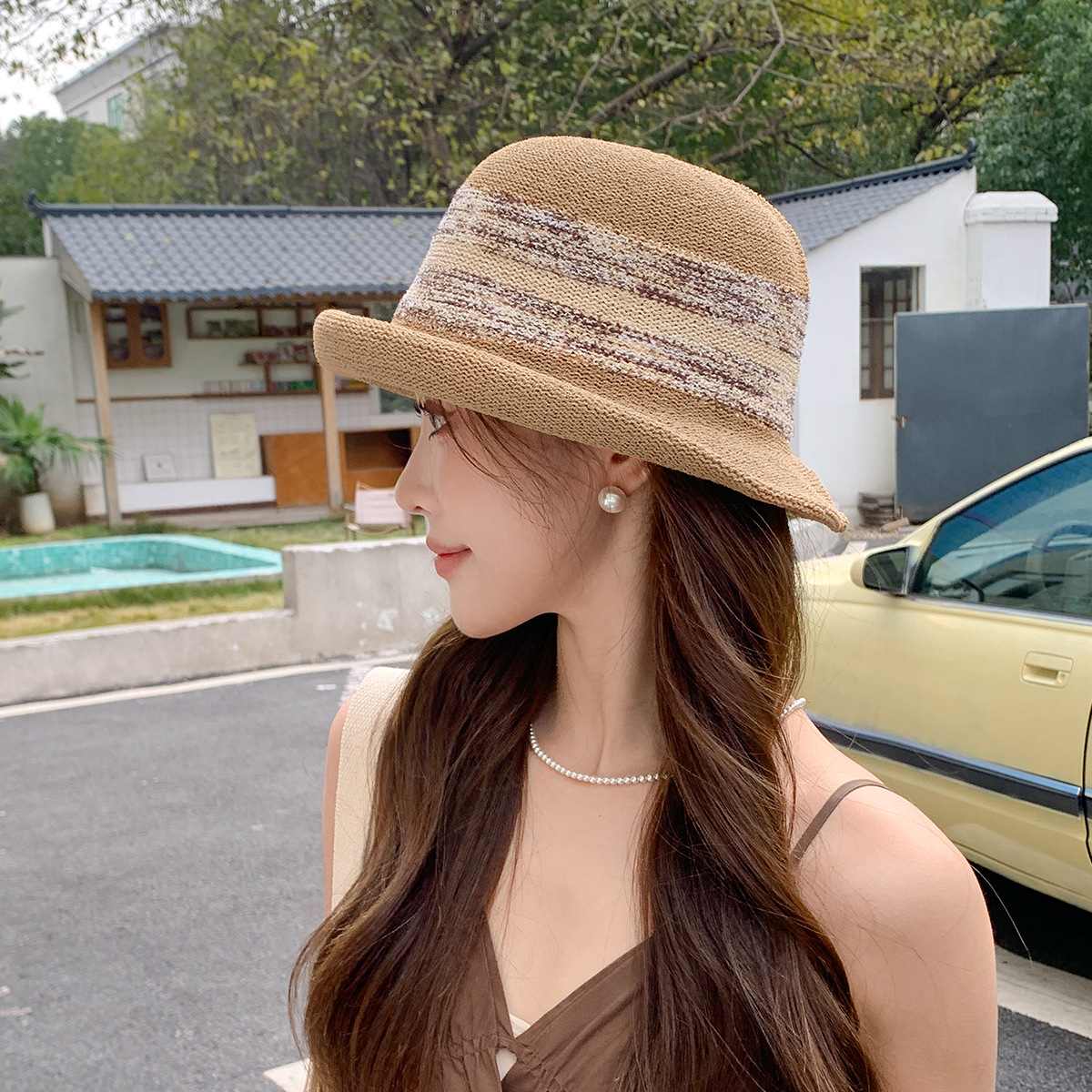 Straw  Fedora Hat  Bowler hat  - Fedora Hat Wool avaliação e preço
