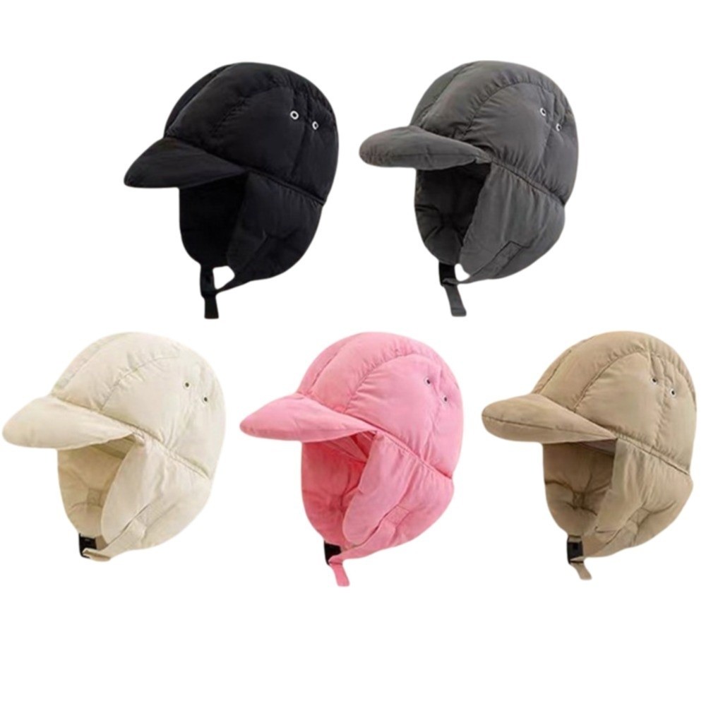 Solid Color Padded Bomber Hats - Trapper Hat Ear Flap avaliação e preço