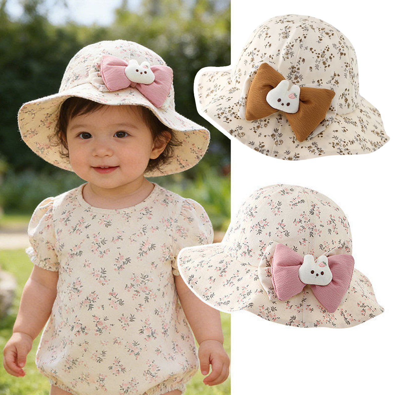 Baby Ruffle Brim Basin Cap Spr - Bucket Hat Cotton avaliação e preço
