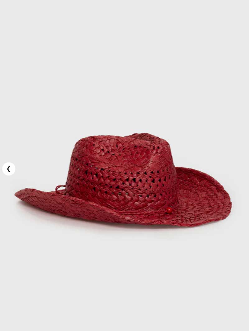 Cowboy hat red hand-painted su - Cowboy Hat Straw avaliação e preço