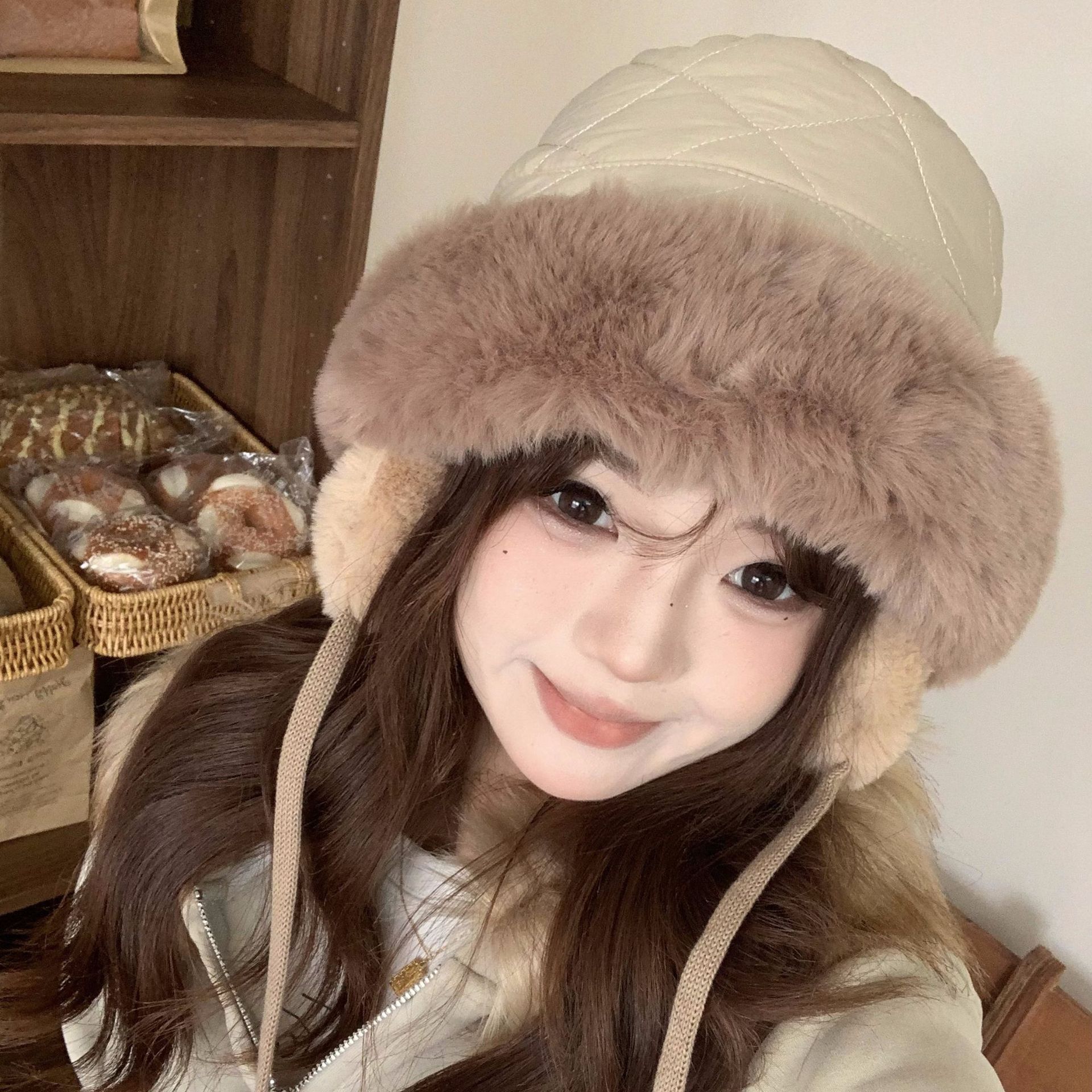 Women's Winter Quilted Faux Fu - Trapper Hat Ear Flap avaliação e preço