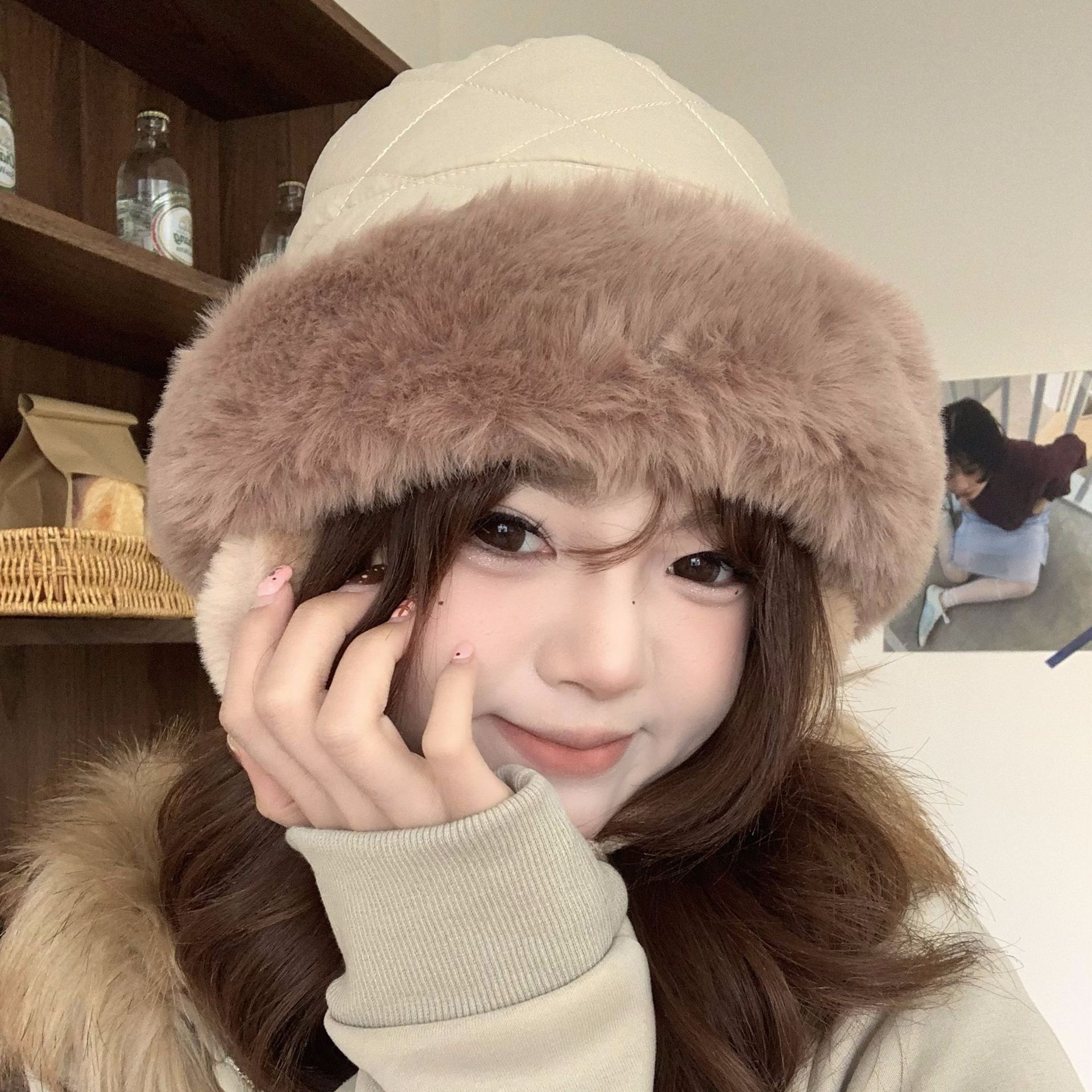 Women's Winter Quilted Faux Fu - Trapper Hat Ear Flap avaliação e preço