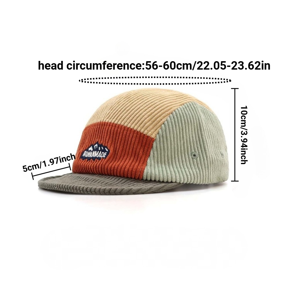 5 Panel Short Brim Cap, Vintag - Corduroy Cap 5 Panel avaliação e preço