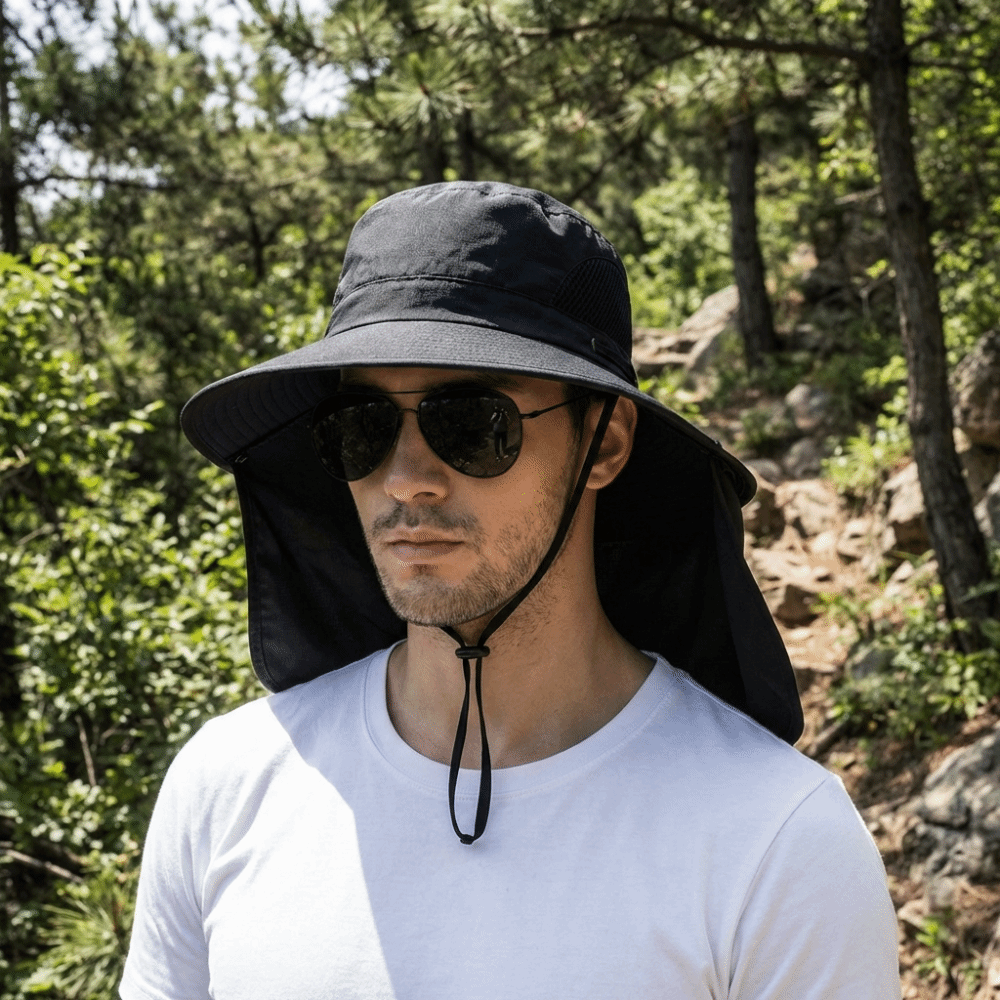 Removable Cloth Men Sun Hat Bi - Bucket Hat Cotton avaliação e preço