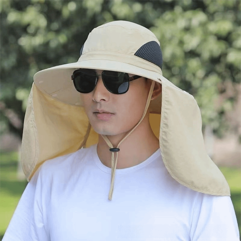 Removable Cloth Men Sun Hat Bi - Bucket Hat Cotton avaliação e preço