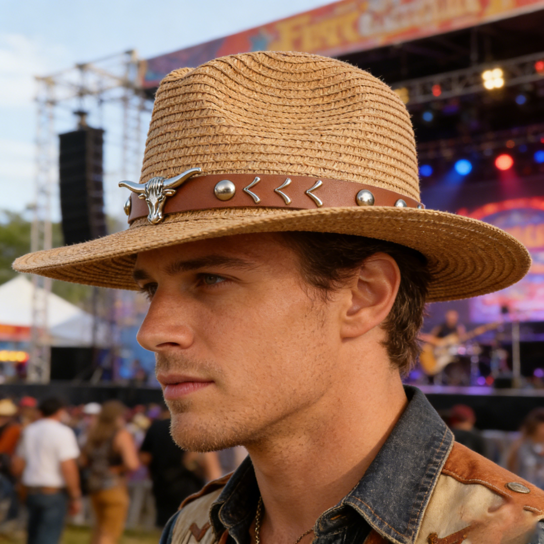 Vintage Straw Western Cowboy H - Cowboy Hat Straw avaliação e preço