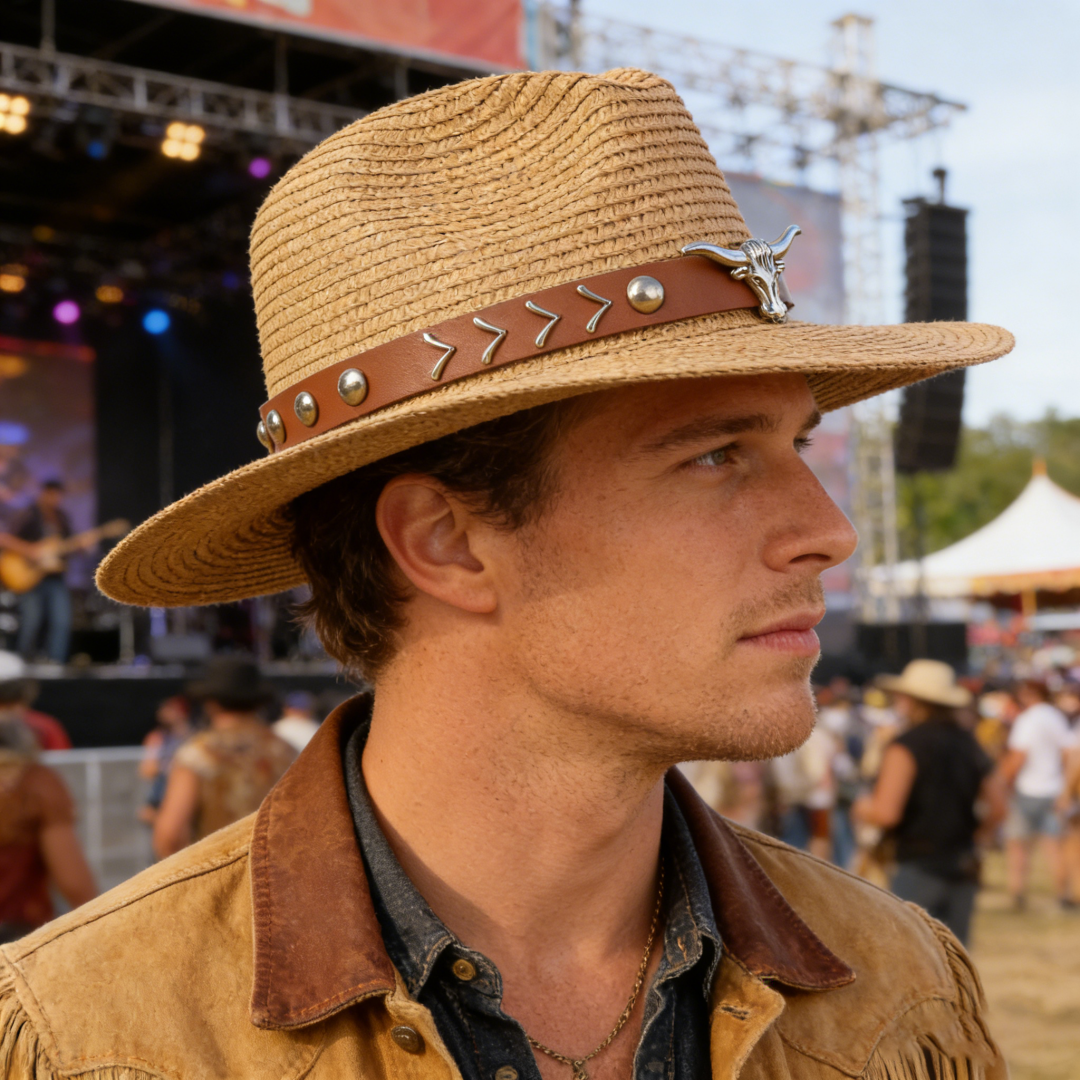 Vintage Straw Western Cowboy H - Cowboy Hat Straw avaliação e preço