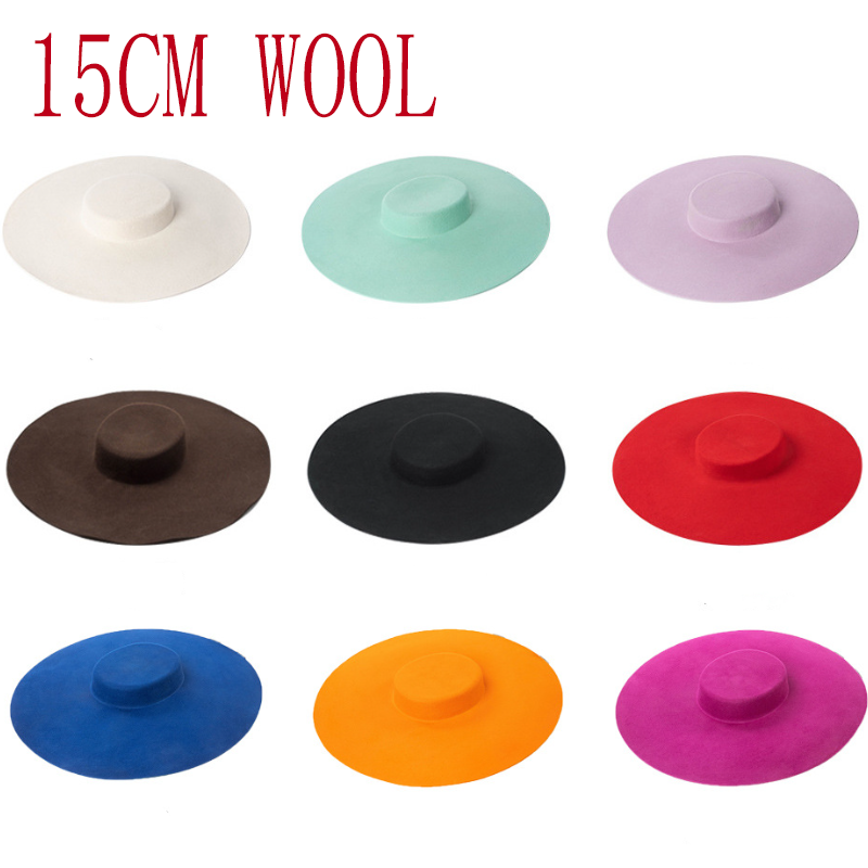 15cm WOOL wheat wide brim wool - Fedora Hat Wool avaliação e preço