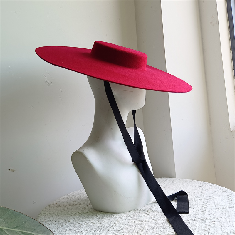 15cm WOOL wheat wide brim wool - Fedora Hat Wool avaliação e preço