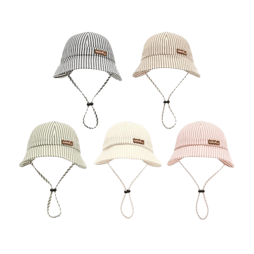 New Striped Baby Bucket Hat Ad - Sun Hat Wide Brim avaliação e preço