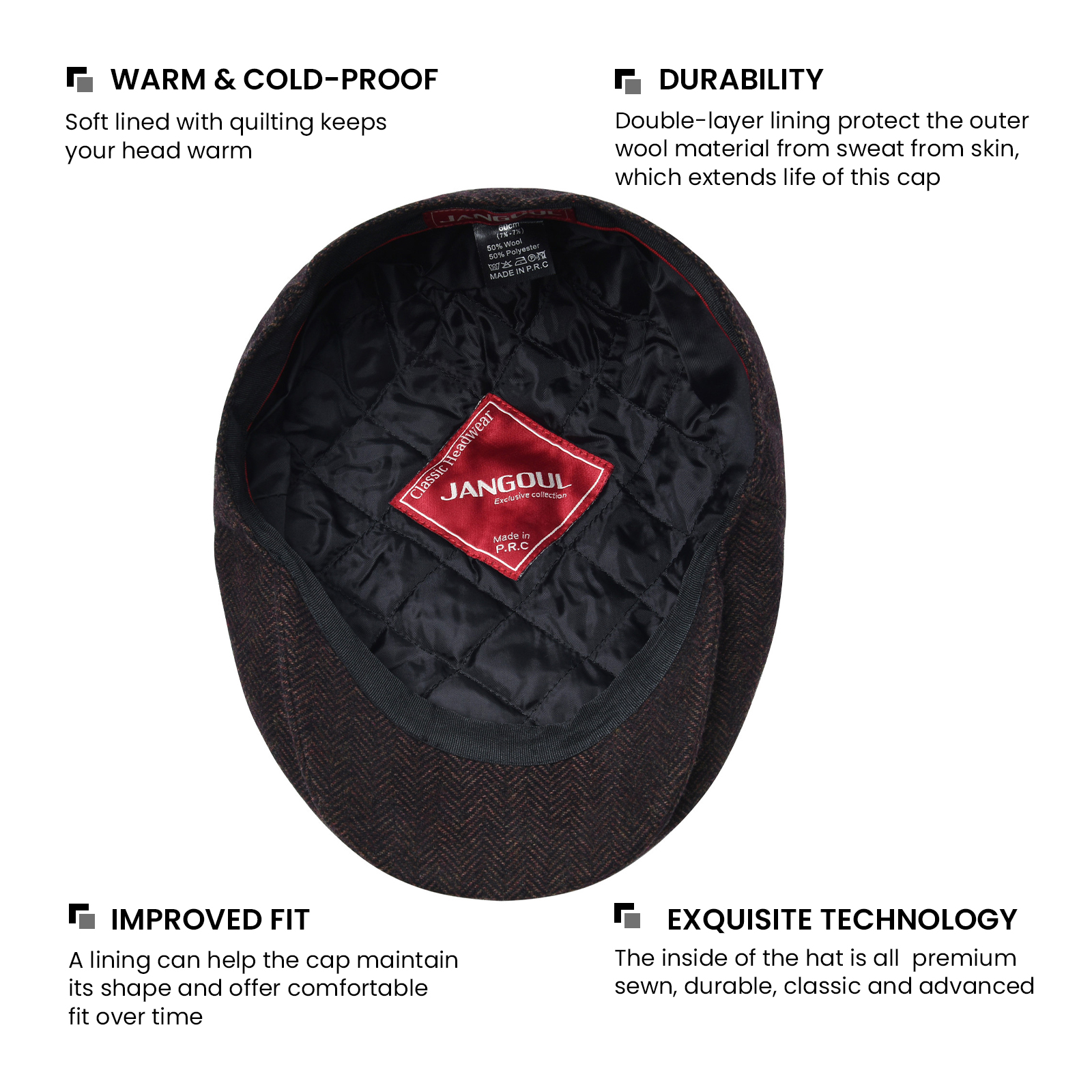 JANGOUL Herringbone Flat Ivy N - Newsboy Cap Ivy avaliação e preço